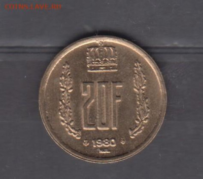Люксембург 1980 20 франков до 14 11 - 742а