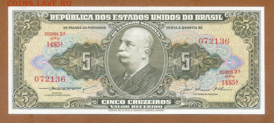 Бразилия 5 крузейро 1956 EF до 14.11. - Бразилия_5крузейро-1956_EF_лицо