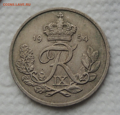 Дания 25 эре 1954 до 12.11.2025 - Дания 25 эре 54 .JPG