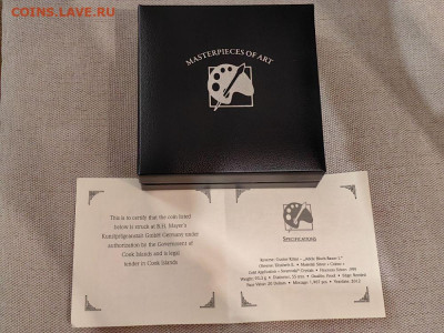 20дол 2012 О-ва Кука Портрет Адели Блох-Бауэр. Г.Климт,Ag999 - Х 2012 Адель-4