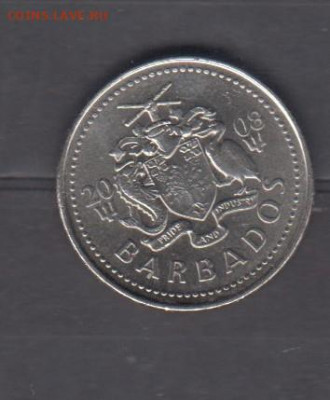 Барбадос 2008 25 центов ( блеск) до 15 11 - 755а