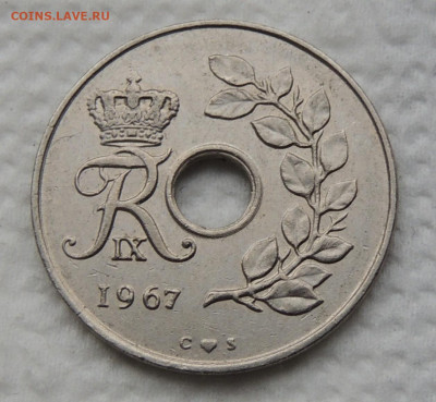 Дания 25 эре 1967 до 16.11.2025 - Дания 25 эре 67 .JPG