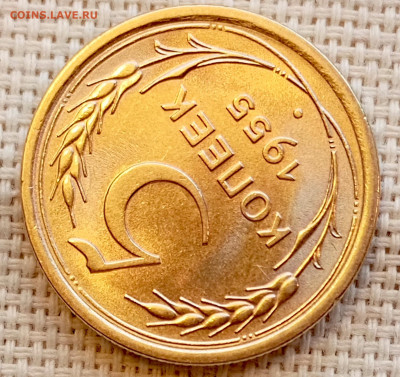 5 копеек 1955 года Штемпельный Блеск до 15.11 в 22.00 - 1762950010802