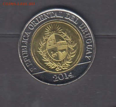 Уругвай 2014 10 песо фауна без оборота до 18 11 - 817а