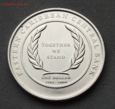 Восточные Карибы 1 доллар 2008 до 16.11.2025 - 25 лет Восточно-Карибскому ЦБ.JPG