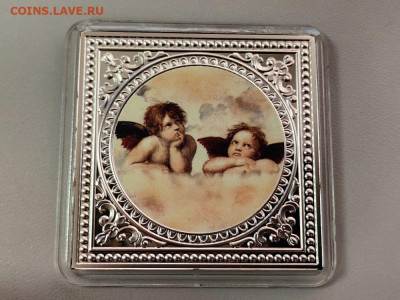 1 доллар 2018 Ниуэ. Рафаэль Санти. Ангелы, Ag999. до 20.11 - Ю Ангелы Сикстинской-1