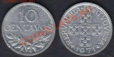 Португалия 10 и 20 центаво 1971 до 25.02.2012 22-00 - Португалия 10 центаво 1971