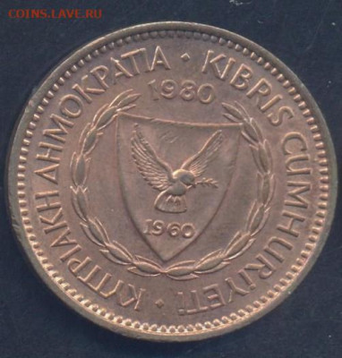 Кипр 5 центов 1980 г.18.11.2025 г. 22 -00 МСК. - Кипр