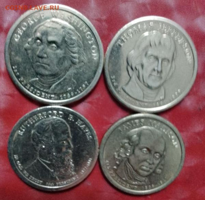 США:$1 Президенты США 4 монеты Фикс 04.02.25 - $1 Президенты США 4 монеты 04.02.25 Р