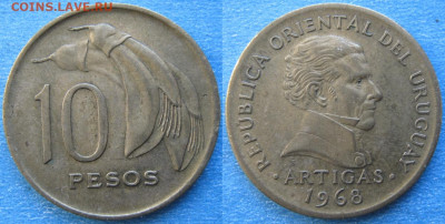 Уругвай 10 песо 1968 до 22-11-25 в 22:00 - Уругвай 10 песо 1968    8852