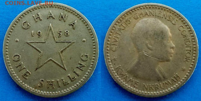 Гана - 1 шиллинг 1958 года до 22.11 - Гана 1 шиллинг, 1958  150