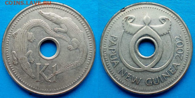 Папуа-Новая Гвинея - 1 кина 2002 года до 22.11 - Папуа - Новая Гвинея 1 кина, 2002  90