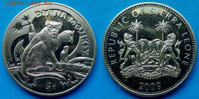 Сьерра-Леоне - 1 доллар 2009 (Мартышка Диана) до 22.11 - Сьерра-Леоне 1 доллар, 2009  250