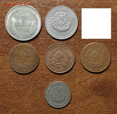 Колумбия, 6 монет одним лотом с 1959- 1976 гг до 23.11. - 20240131_165338
