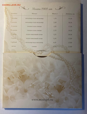 набор разменных монет РФ 2008г., Свадебный, до 23.11.25г. - набор8с-1