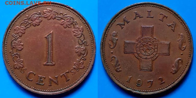 Мальта - 1 цент 1972 года до 23.11 - Мальта 1 цент, 1972  35