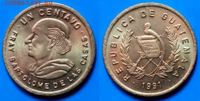 Гватемала - 1 сентаво 1991 года до 23.11 - Гватемала 1 сентаво, 1991  50
