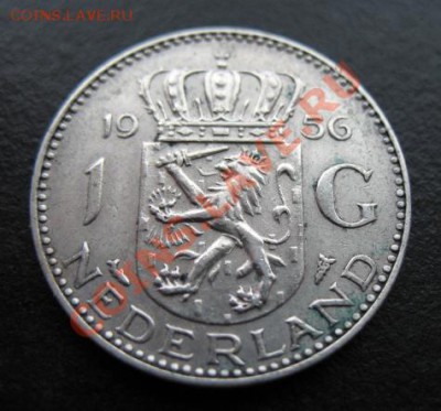 1956 год, Нидерланды, 1 G, серебро, до 28.02 в 21-00 мск - 56 нид а