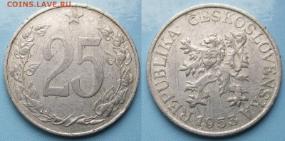 Чехословакия 25 геллеров 1953 до 24-11-25 в 22:00 - Чехословакия 25 геллеров 1953    235-к145-13085