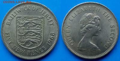 Джерси - 5 новых пенсов 1968 года до 25.11 - Джерси 5 новых пенсов, 1968  45