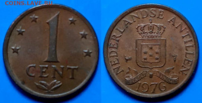 Нид. Антильские острова - 1 цент 1976 года до 25.11 - Нидерландские Антильские острова 1 цент, 1976  35