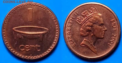 Фиджи - 1 цент 2001 года до 25.11 - Фиджи 1 цент, 2001  25