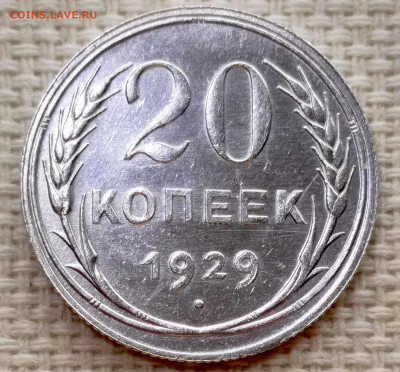 20 копеек 1929 года Штемпельный Блеск до 22.11 в 22.00 - 1763038472431