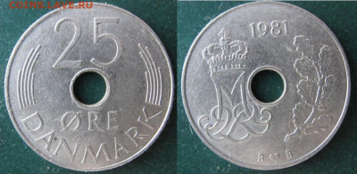 Дания 25 эре 1981 до 29-11-25 в 22:00 - 11 68 Дания 25 эре 1981