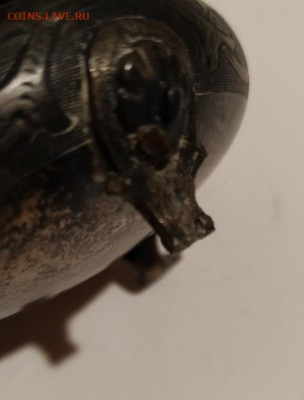 Серебряная солонка с дефектом на оценку. - 05