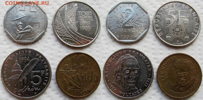 Юбилейные монеты Франции 1983-1995 (9 монет). До 01.12.25 - 2