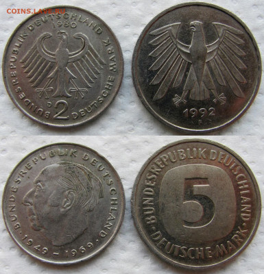 Германия 1975-1992 (4 монеты). До 01.12.25 22-00 - 2