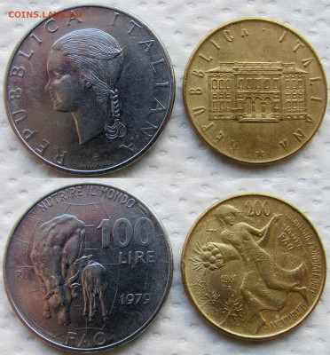 Юбилейные монеты Италии 1974-1994 (8 монет). До 01.12.25 - 2