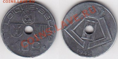 Бельгия Цинк 10 сантим 1942 Оккупация до 28.02.12 22:00 - 1