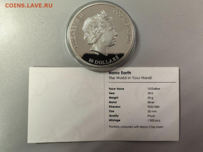 10дол 2012 О-ва Кука, Нано Земля, Ag925, до 03.12 - Ю Нано Земля-4