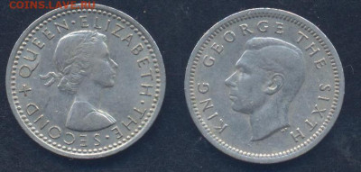 Новая Зеландия 3 пенса 1957 г.30.11.2025 г. 22 -00 МСК. - Н. Зеландия1