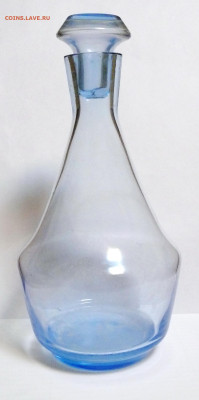 Графин винтажное цветное стекло - винтажный голубой графин 1.JPG