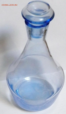 Галерея советского винтажного стекла. - винтажный голубой графин 2.JPG