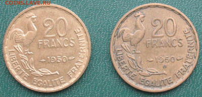Франция 2 монеты 20 франков 1950 3 пера-G.guiraud до 03.12 - 20 франков 1950B_1