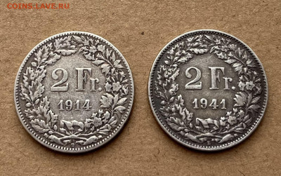 2 франка 1914г 1941г Швейцария. - IMG_8879