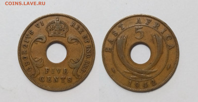 Британская Восточная Африка 5 центов 1942 г Георг VI - 2.12 - IMG_20251121_170905