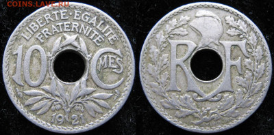 Франция 10 сантим 1921   до 06-12-25 в 22:00 - Франция 10 сантим 1921    165-ас9-5008