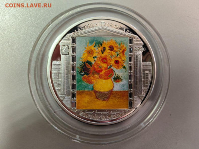 О-ва Кука 20дол 2010 Подсолнухи. Ван Гог Ag999, до 07.12 - Х 2010 Подсолнухи-2