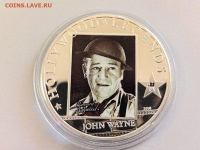 5дол 2010 О-ва Кука, Легенды Голливуда Д.Уэйн, Ag925, до 07 - Ю Голливуд Уэйн-1