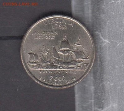 США 2000 25ц Вирджиния (D) ло 06 12 - 233а