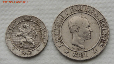 Бельгия 2 монеты 1860-х Леопольд I до 7.12.2025 - Леопольд I .JPG