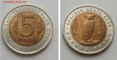 5 рублей 1991 РЫБНЫЙ ФИЛИН до 06.12.25 в 22.00 - GridArt_20251201_132500073