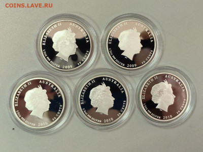 50цент 2009-2012 Австралия, Морская жизнь, (10шт), Ag999 - ЯЯ Рифы - 4