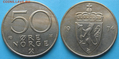 Норвегия 50 эре 1974 до 08-12-25 в 22:00 - Норвегия 50 эре 1974    166-к7-5180
