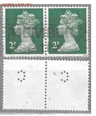 ВЕЛИКОБРИТАНИЯ Марки с перфинами 4 - В4