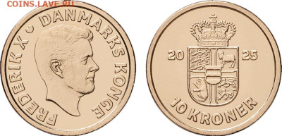 НОВОСТИ - Дания монета 2025 крона10 а